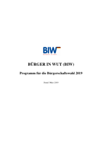 BIW Bremen Wahlprogramm 2019