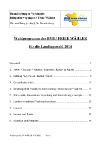 BVB/FREIE WÄHLER BB Wahlprogramm 2014