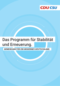 CDU/CSU Programm fuer Stabilitaet und Erneuerung 2021