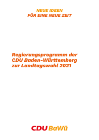 CDU Baden-Württemberg Wahlprogramm 2021