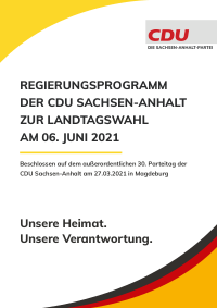 CDU Sachsen-Anhalt Wahlprogramm 2021