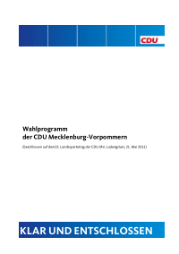 CDU MV Wahlprogramm 2011