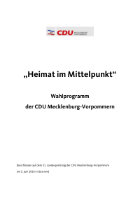 CDU MV Wahlprogramm 2016