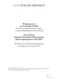 FDP BW Wahlprogramm 2011