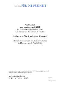 FDP NRW Wahlprogramm 2012