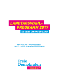 FDP NRW Wahlprogramm 2017