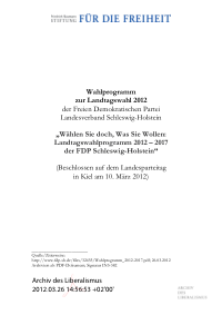 FDP SH Wahlprogramm 2012