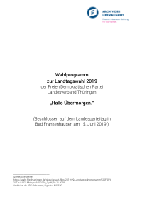 FDP TH Wahlprogramm 2019