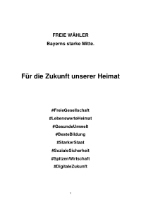 FREIE WÄHLER BY Wahlprogramm 2018