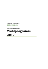 Grüne SL Wahlprogramm 2017