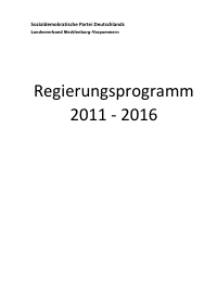 SPD MV Wahlprogramm 2011
